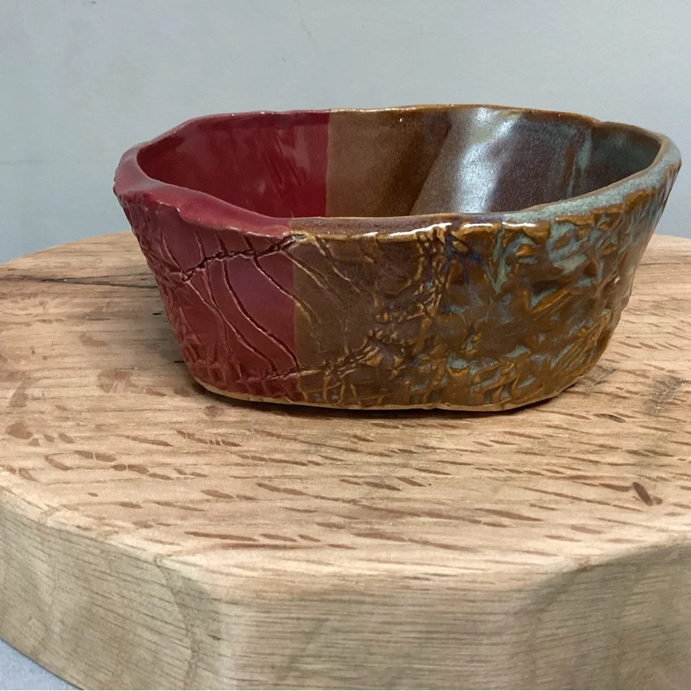 🔴 Beautiful Handcrafted Clay / Ceramic / Pottery Bowl / Candle Holder / Decor - Picture 8 of 16